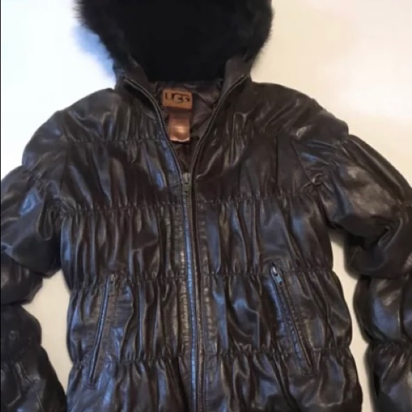 UGG brown leather jacket - Picture 2 of 3
